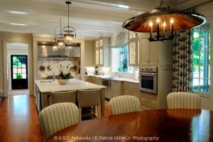 A beautifully illuminated kitchen.